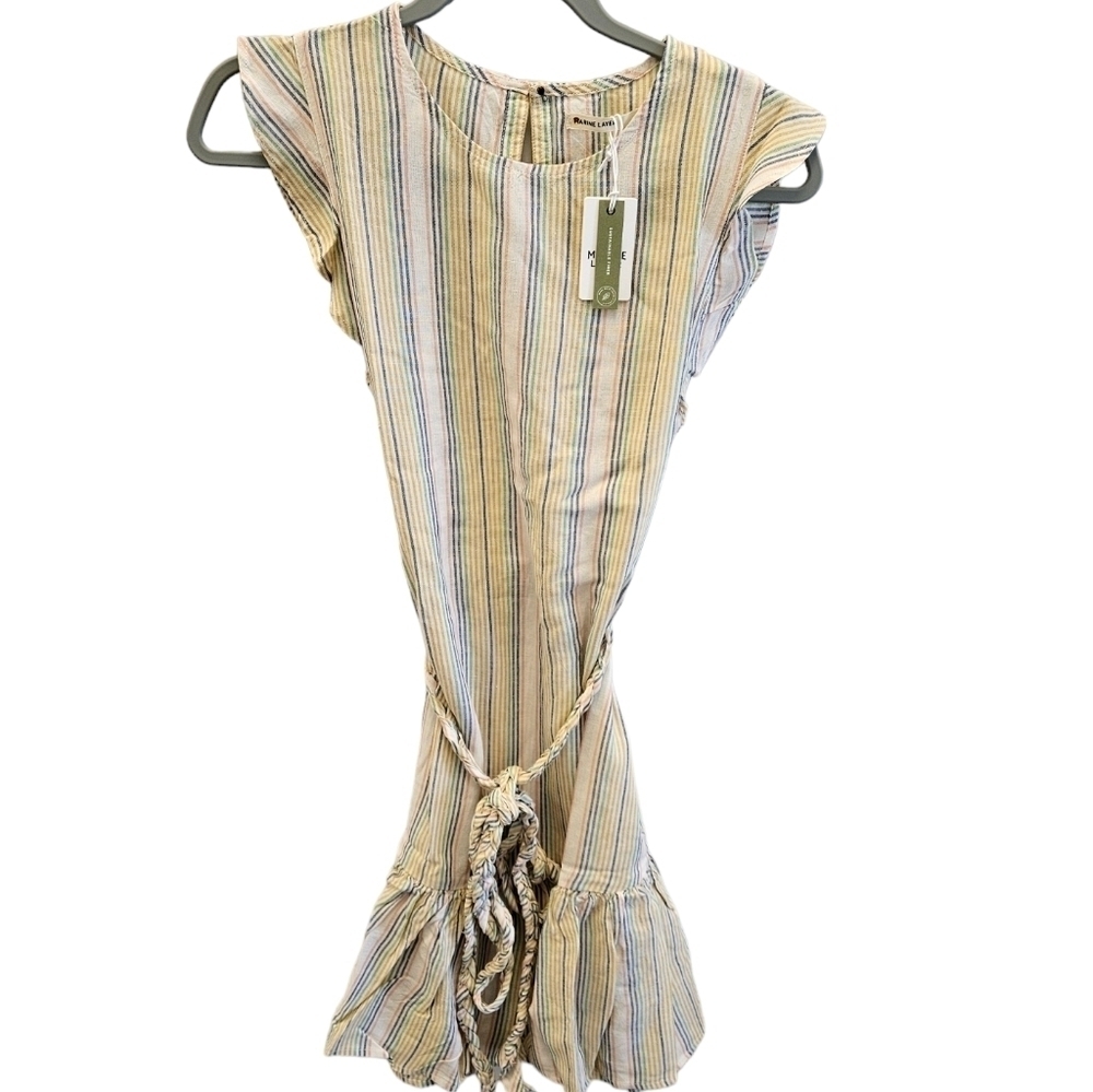 Marine Layer Laney Mini Dress Striped Tiered Beachy NEW